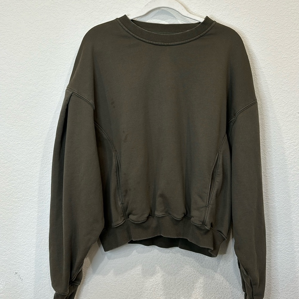 POPFLEX olive green crew neck pullover size small/medium
